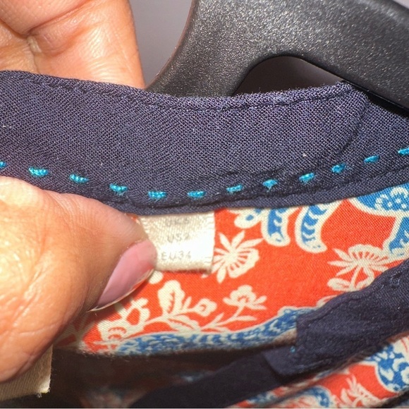 Women's Orange and Blue Printed Top - Picture 5 of 5